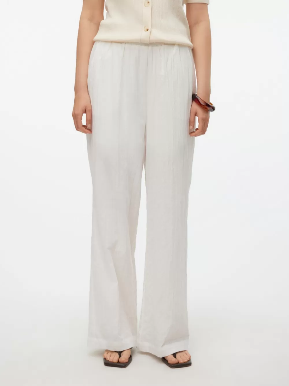 VERO MODA VMVIOLA Korkea vyötärö Housut Snow White Discount