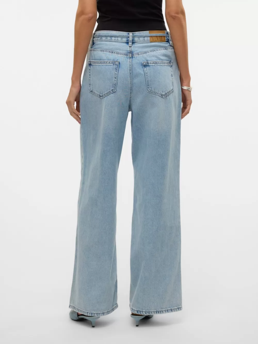 VERO MODA VMWIEN Normaali vyötärö Wide leg fit Farkut Light Blue Denim Flash Sale