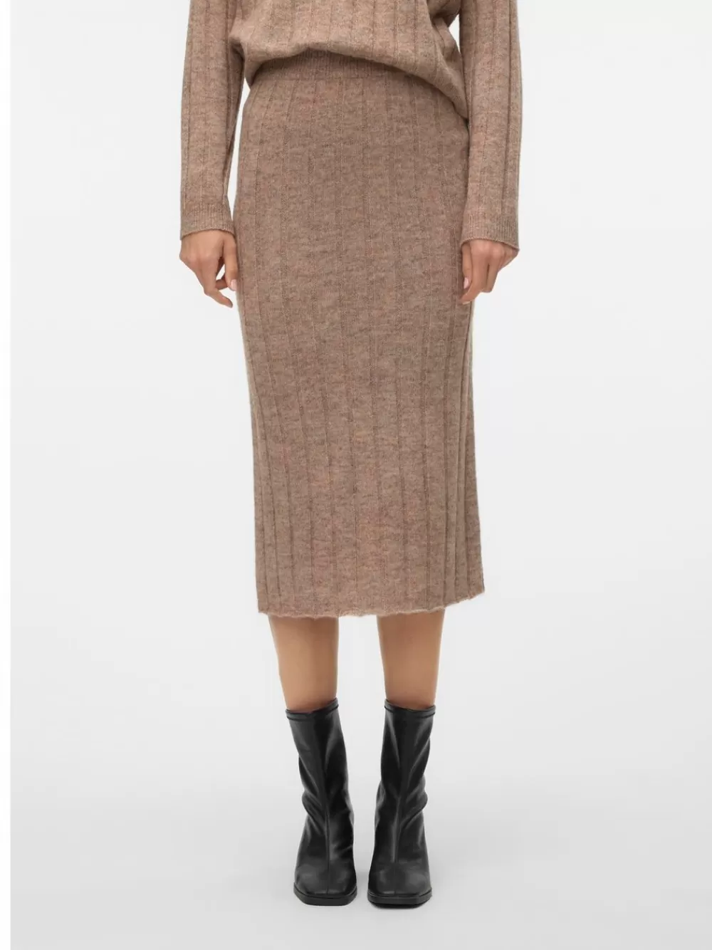 VERO MODA VMWILLA Korkea vyötärö Midihame Silver Mink Clearance