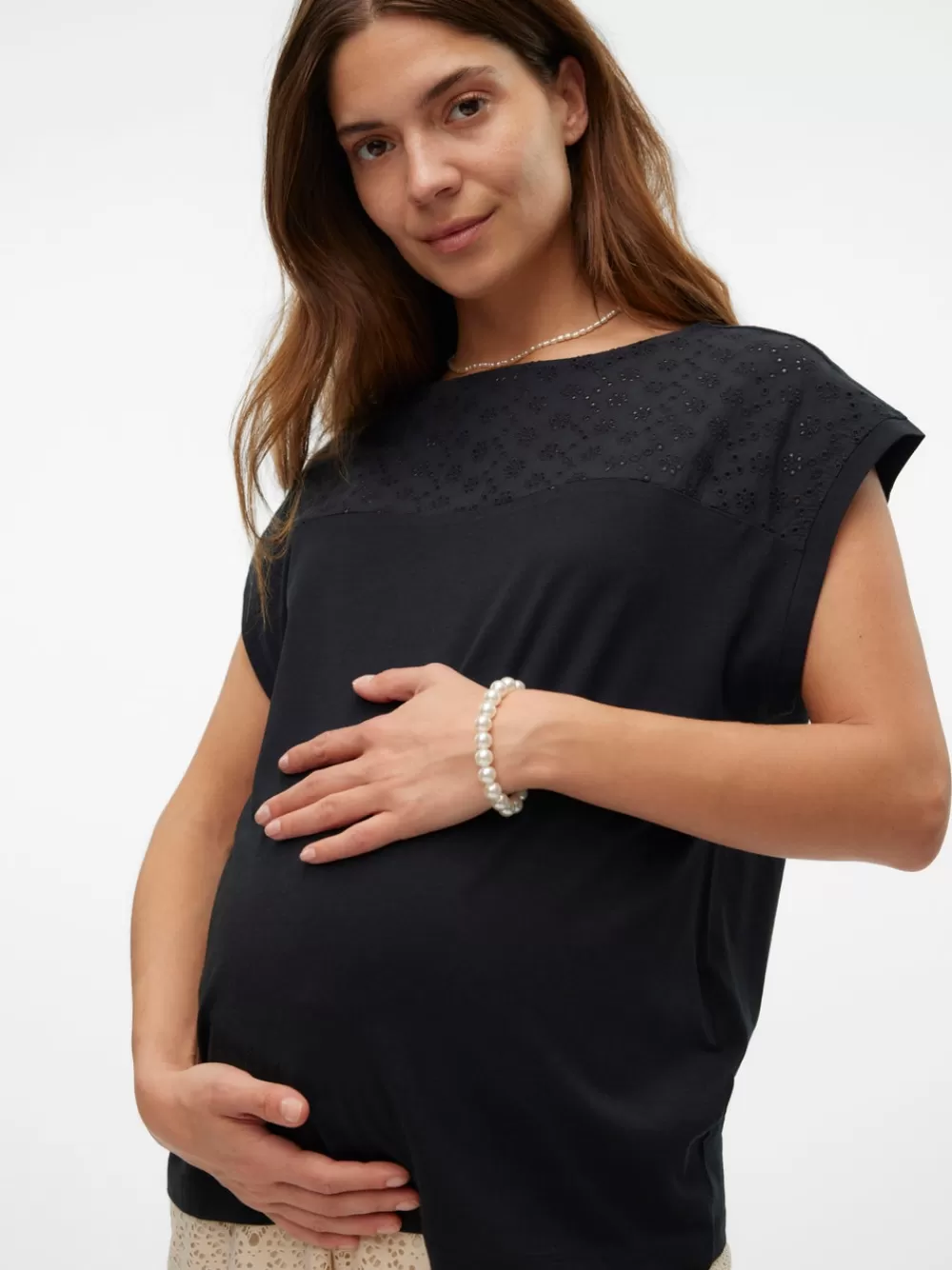 VERO MODA Wide fit O-pääntie Topit Black Hot