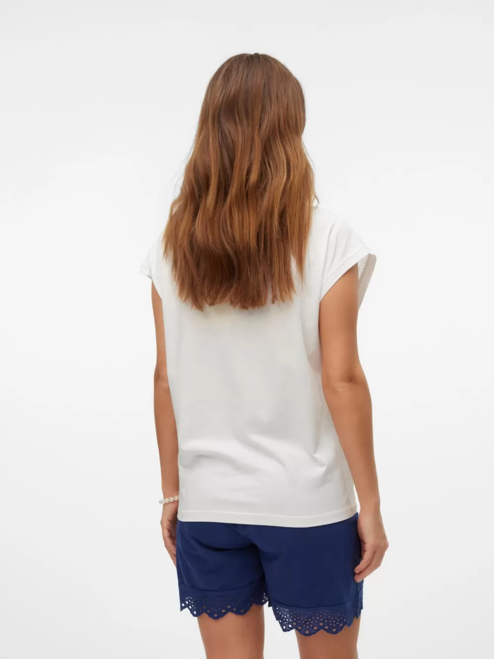 VERO MODA Wide fit O-pääntie Topit Snow White Hot