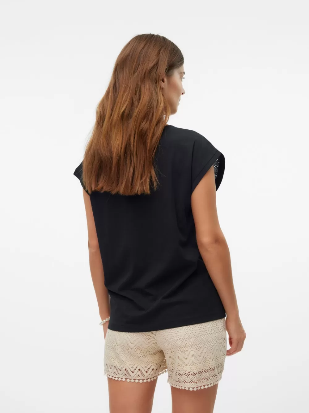 VERO MODA Wide fit O-pääntie Topit Black Hot