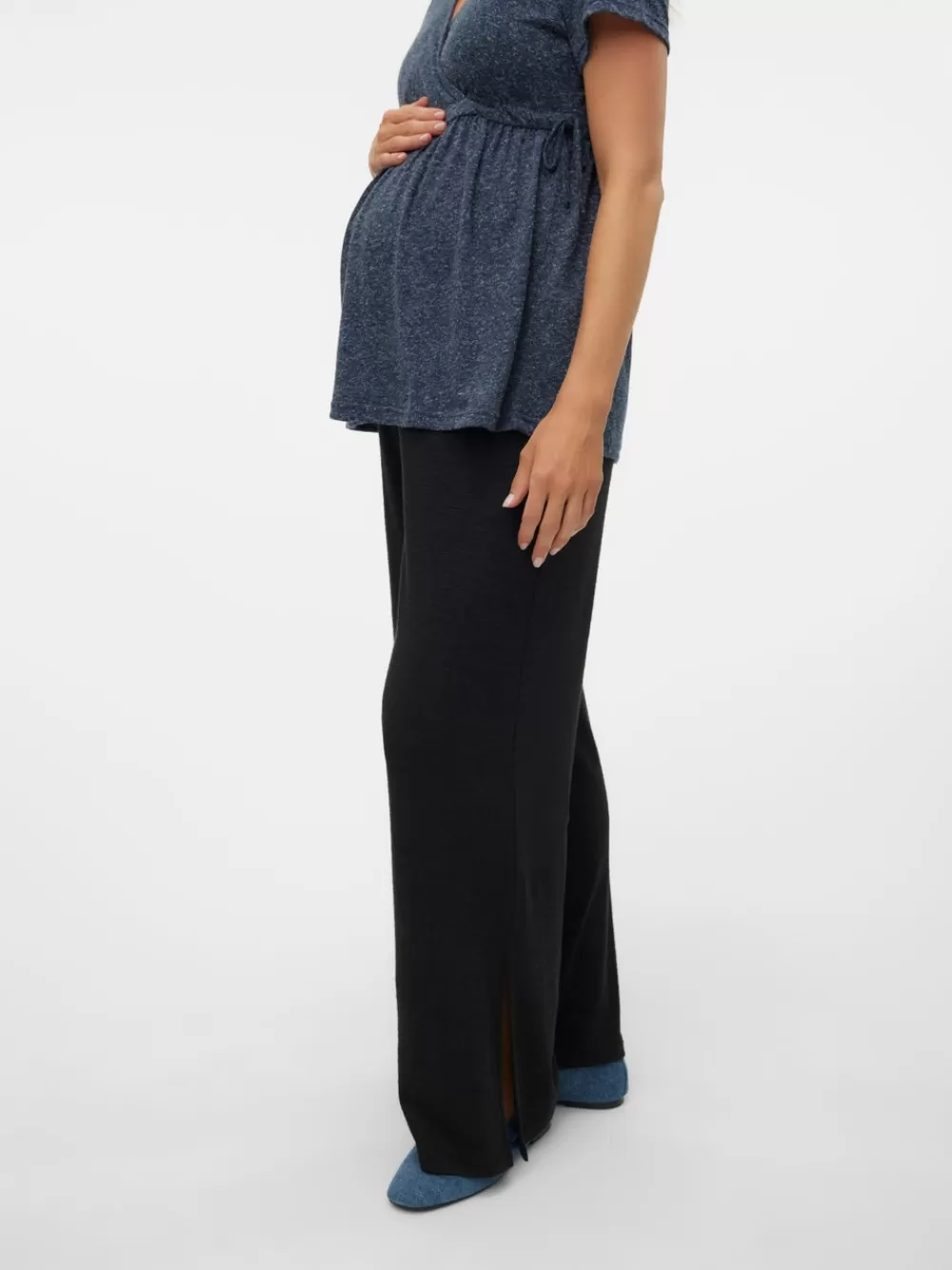 VERO MODA Wide leg fit Sivuhalkiot Housut Black Best